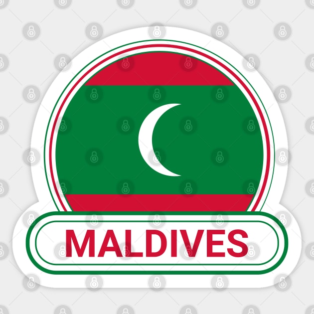 Maldives Country Badge - Maldives Flag Sticker by Yesteeyear